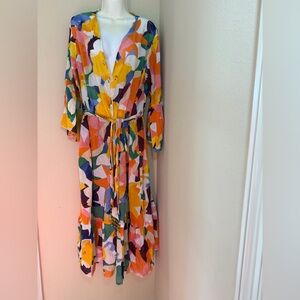 True Destinations Floral Multicolor Dress size Large 100% cotton